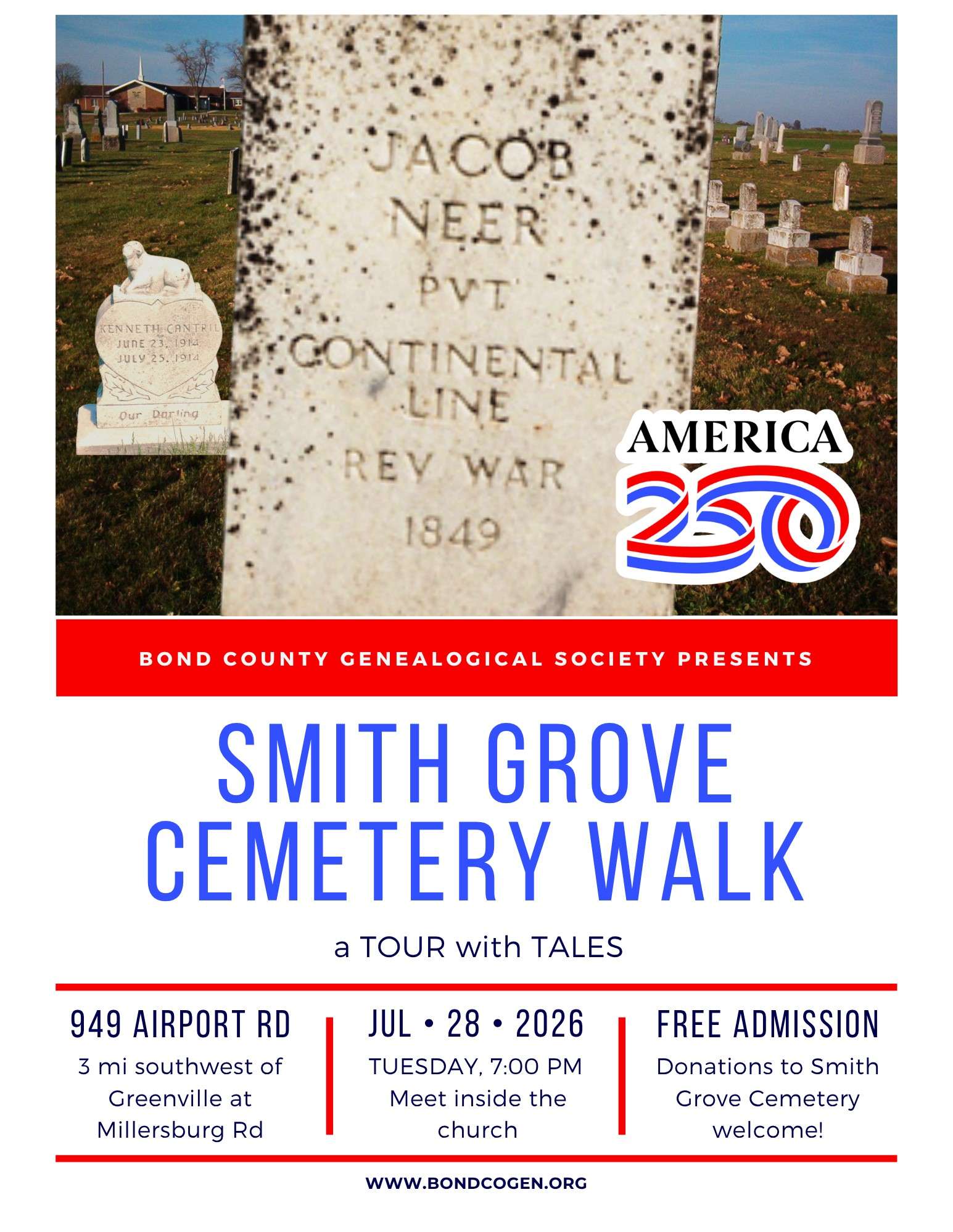 text and photograph, large revolutionary war military grave marker in forground, field of smaller gray stones in lines in background